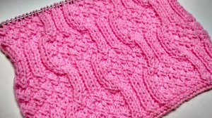Объемный красивый двухсторонний узор спицами. Простой узор для начинающих!