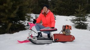 Снегокат с мотором. Детский снегоход.