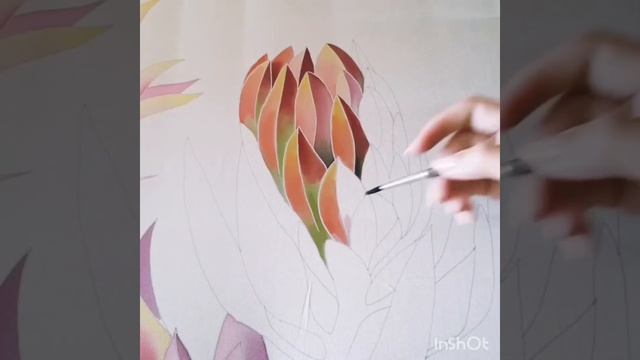#батик #silkpainting Рисую на шелке. Шелковый платок. Роспись шелка