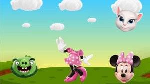 Wrong Heads Minnie Mouse Talking Angela Angry Birds Donald Duck Finger Family Song Nursery Rhymes