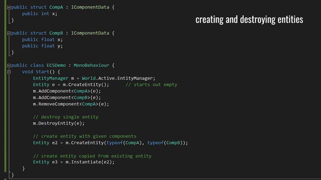 Unity ECS (Entity Component System) - 1 of 2