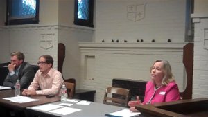 Owen Perkins and Sue Catterall at the Forum on Funding Public Schools, 8.6.13