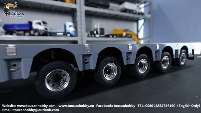 Fury Bear 2+5 axles RC Hydraulic Lifting Trailer for Tamiya 1/14 RC Tractor Truck, MAN Car. смотреть онлайн