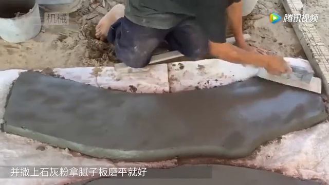 Как делать Мебель из бетона и цемента под дерево. Деревянные скамейки из цемента. смотреть онлайн