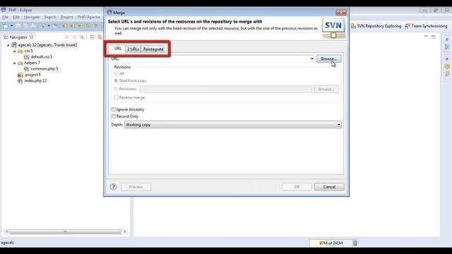 Working with branches and tags in SVN via Subversive in Eclipse смотреть онлайн