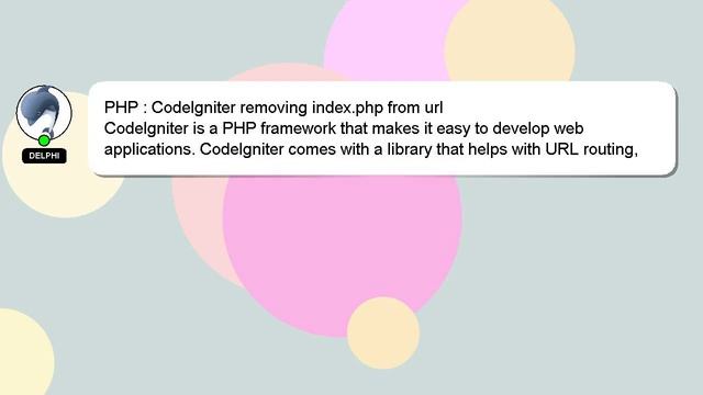 PHP : CodeIgniter removing index.php from url