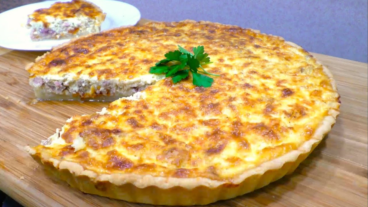 Пирог с рыбной консервой, сочный и очень вкусный, Киш с тунцом.