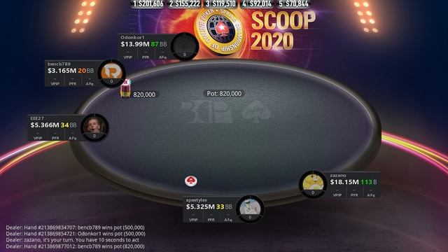 SCOOP 2020 #57-H $5k apestyles | L.Veldhuis | bencb789 Final Table Poker Replays