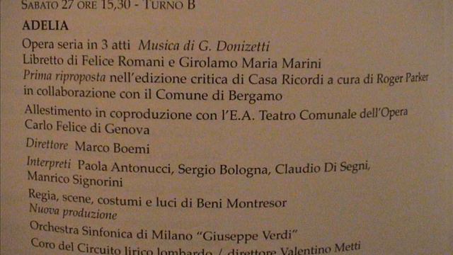 Paola Antonucci - Donizetti - Adelia - Bergamo - 1997 смотреть онлайн