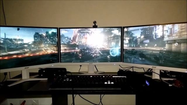 Batman - Arkham Knight on 3 FHD screens GTX 980Ti Ultra Settings смотреть онлайн