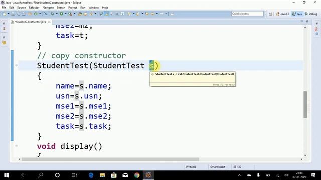 Program to define a class and describe the constructor - Abhishek S. Rao смотреть онлайн