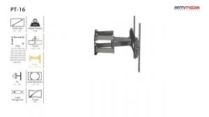 Настенный кронштейн для LED/LCD телевизоров ARM MEDIA PT-16 BLACK