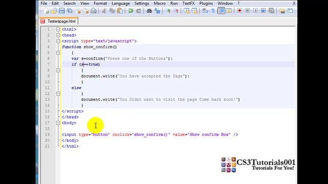 Javascript Tutorial -12- Confirm Box