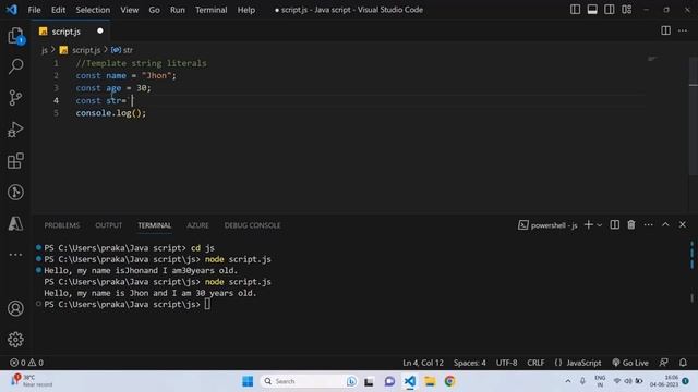 Es6 javascript tutorial | Template string literals | Es6 javascript | Es6 features in javascript