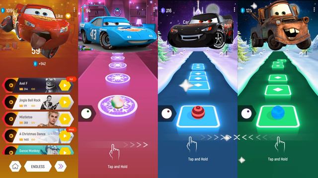 McQueen VS Strip VS Lightning McQueen VS Mater Tiles Hop EDM Rush On ToKo Games Channel