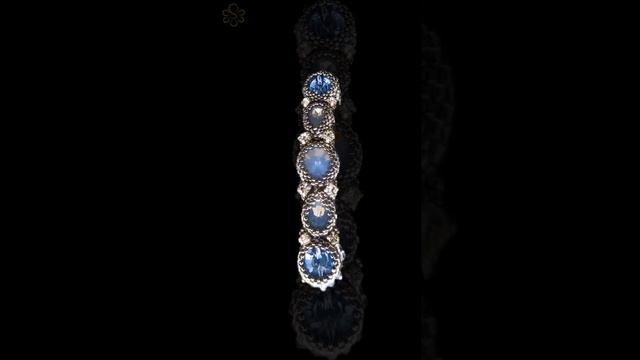 Blue hairpin | Hairpin with beads | Hairpin with crystals | Заколка для волос из бисера