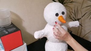 #handmade #мк  #папьемаше  Снеговик из папье Маше ❄️☃️ The snowman turned out to be very cute!