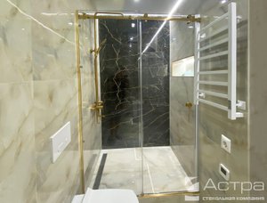 Душевая фурнитура бронза со сдвижной дверью