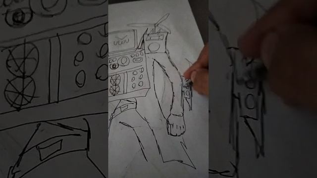 Drawing titan tv man