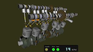 Принцип работы поршневого двигателя в 3D | Работа поршневой группы в 3D