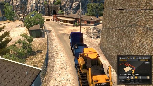Euro Truck Simulator 2. Карьера #29 - Ачивка "Микеланджело" груз из карьера Каррара, негабарит.