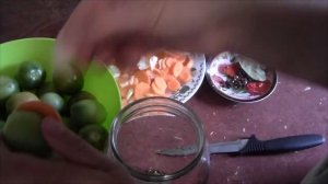 Зеленые помидоры маринованные фаршированные чесноком и морковью на зиму
