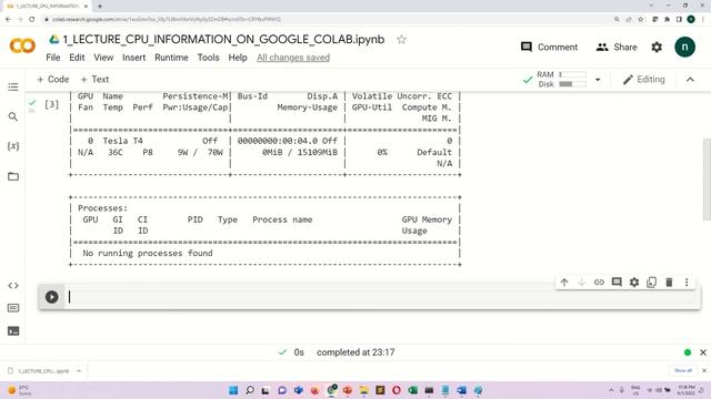 2 LECTURE GOOGLE COLAB GPU INFORMATION смотреть онлайн
