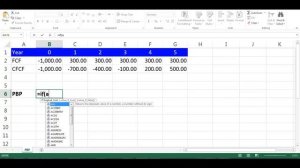 PBP Calculation using Excel