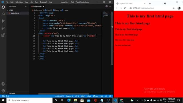 HTML- attributes and values, br, paragraph, center, heading , word wrap, comments, hr,