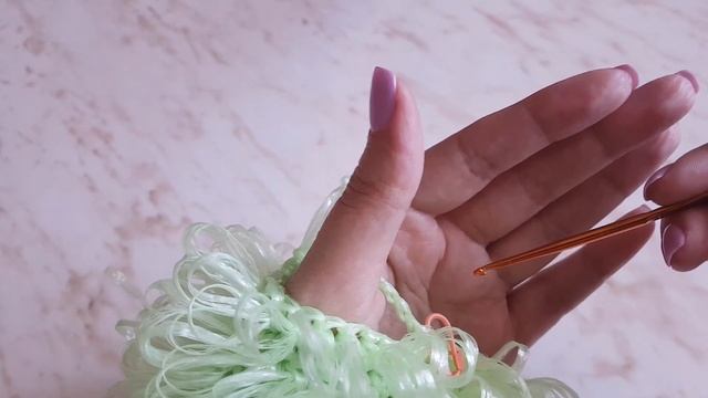 Мочалка-варежка крючком. Мастер класс.