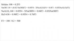 Balance de masas problema Lechada NaALO2 aluminato de sodio