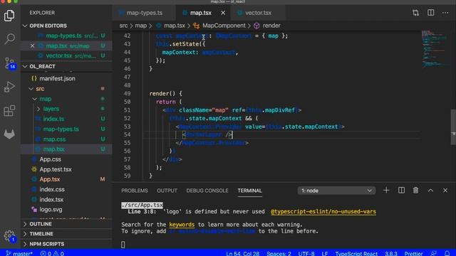 01. React + OpenLayers. TypeScript. Map, VectorLayer смотреть онлайн