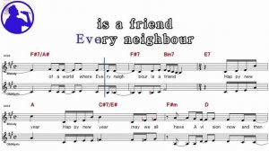 ABBA - Happy new year karaoke version sheet music for players,chorus added(Ye karaoke)