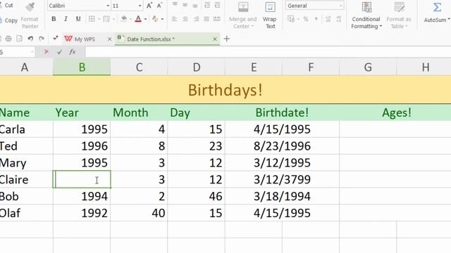 DATE Function - WPS Spreadsheets смотреть онлайн