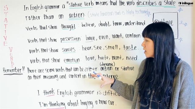 Stative Verbs (Simple Present pt.2) - English Lessons with inlingua Vancouver