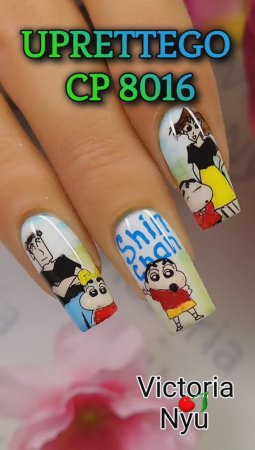 #shinchan #crayon #nails #naildesigns #stamping #stampingnailart #nailart #uprettego #дизайнногтей