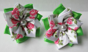 Цветочки-бантики для малышек МК, DIY простые цветы из лент для начинающих