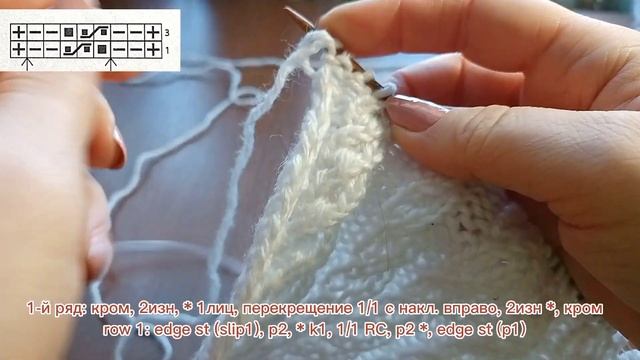 Узор " Мелкие косички " спицами. Вязание спицами. Схемы узоров. Knitting pattern with small braids