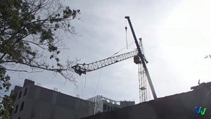 У крана упала стрела ( The crane boom collapsed )