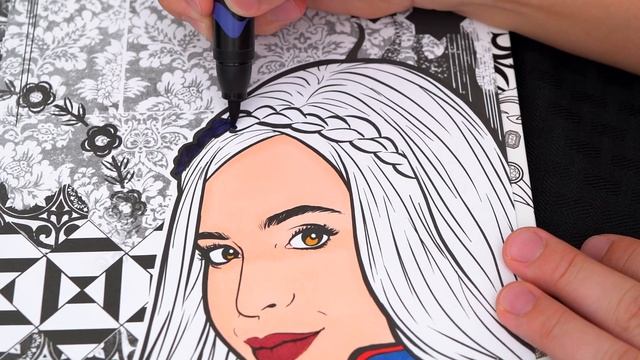 Coloring Evie Descendants 2 Disney Coloring Page Prismacolor Markers | KiMMi THE CLOWN смотреть онлайн