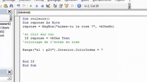 vba msgbox#2 : interagir avec l'utilisateur