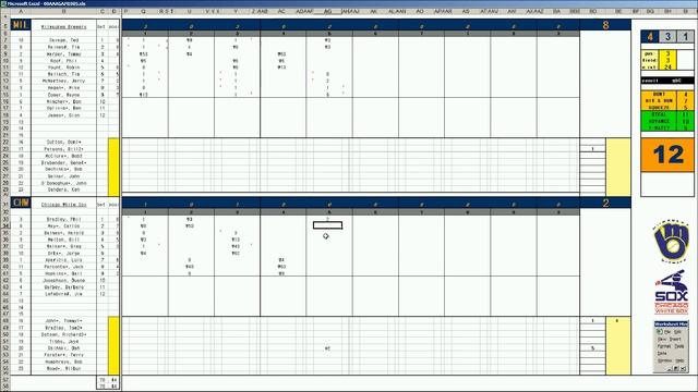 Strat-O-Matic Baseball EXCEL Game 494 Brewers at White Sox смотреть онлайн