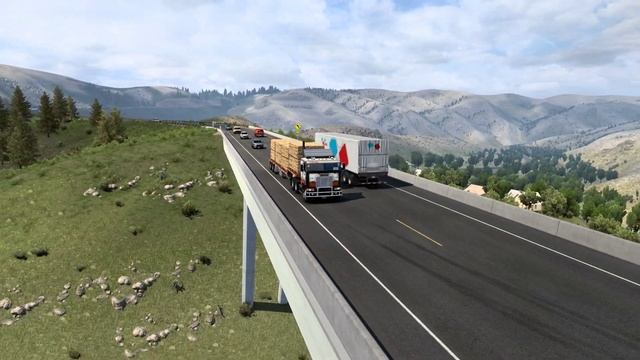 ATS 1.46 ProMods Lewiston Ontario Freightliner FLB ZM CAT C-15-MBN смотреть онлайн