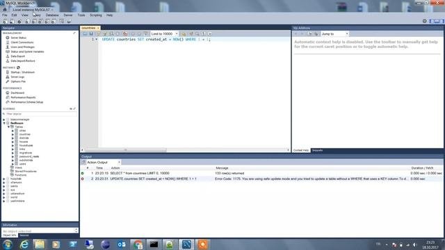 Disable Safe Update Mode Mysql Workbench