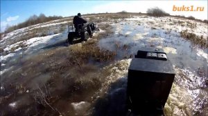 Мотобуксировщик Ураган. Высокая модель с полуприцепом