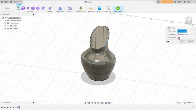 Моделирование в fusion 360 / ваза методом скульптинг