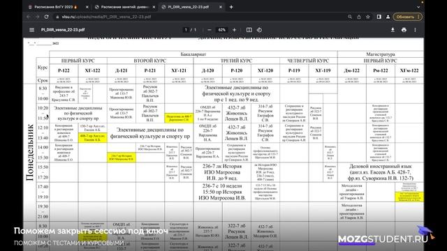 Расписание занятий ВлГУ | mozgstudent.ru смотреть онлайн