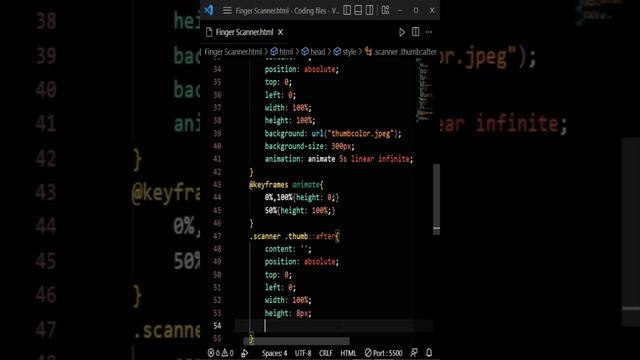 Make fingerprint Scanner Html, Css #htmltutorial #css #javascript #codingstatus