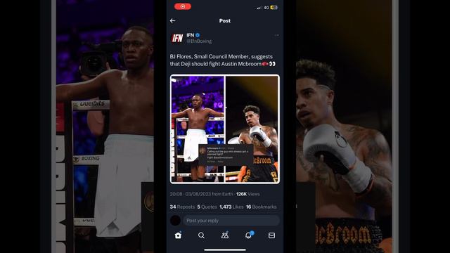 Bj flores says Deji should fight austin Mcbroom