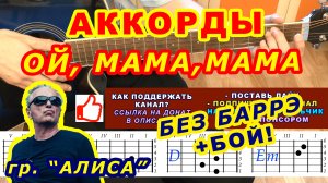 Ой мама мама Аккорды ? группа Алиса Кинчев ♪ Разбор песни на гитаре ♫ Гитарный Бой для начинающих